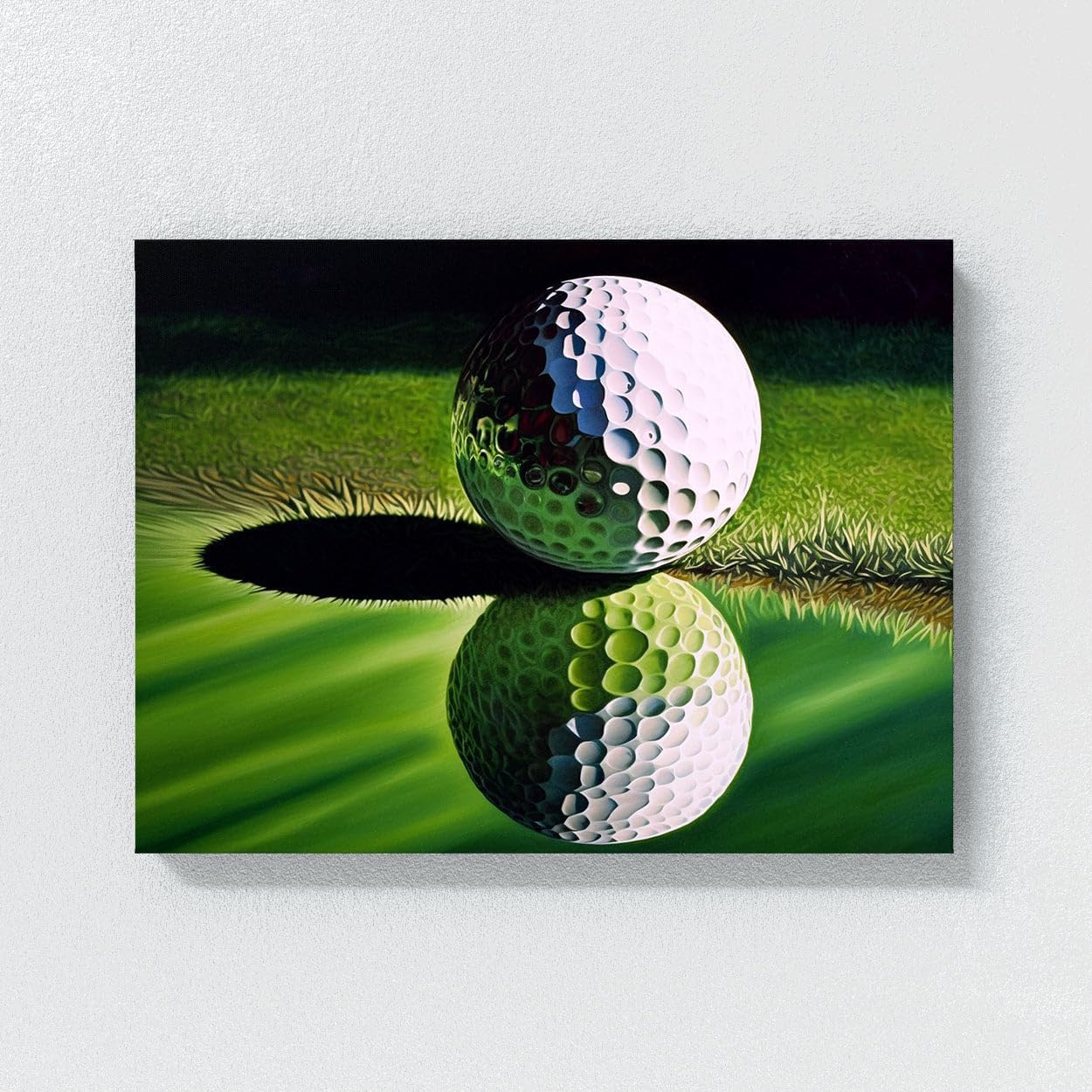 Sense Canvas Golf Ball Green 2 Canvas Art - Home Decor Wall Art Print Poster Painting Small 16x12 / 0.75"