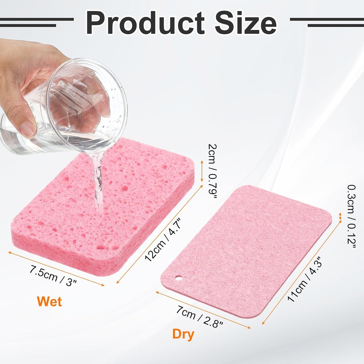 HARFINGTON 12pcs Kitchen Sponges Compressed Non-Scratch Scrub Sponge Dual Sided Cleaning Sponges with Hanging Ring for Household Use for Kitchen Household Bathroom