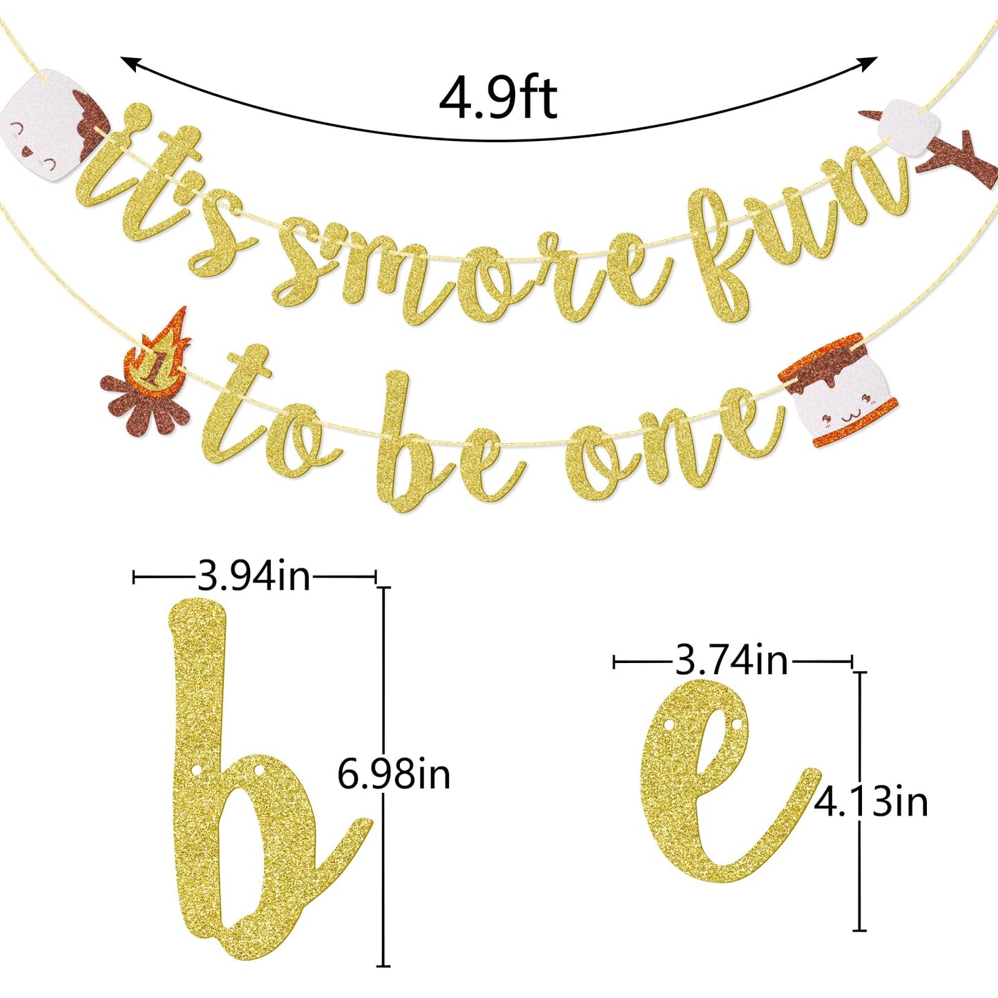 It’s S’more Fun to Be One Banner, Camping Themed 1st Birthday Banner, S'mores Birthday Decor for Baby Boy and Girl, One Happy Camper Decor