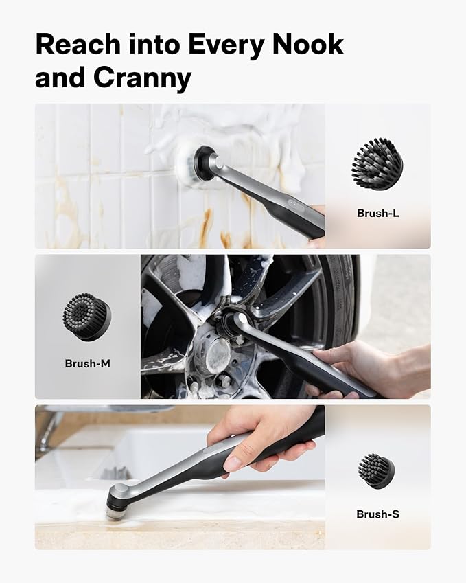 HOTO 16 PCS Replacement Brush Heads for Wand™ Grout Brush, Suitable Electric Grout Scrubber Only, Cordless Spin Scrubber Accessories for Tiles, Grout, Corners, Crevices