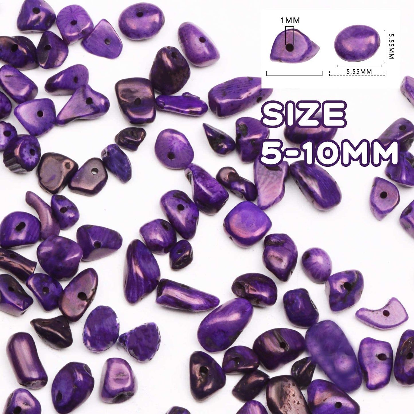 500 pcs Natural Chip Stone Beads Multicolor 5 mm to 8 mm Irregular Gemstone Healing Crystal Loose Rocks Bead Hole Drilled DIY for Bracelet Necklace Earrings Jewelry Making Craft