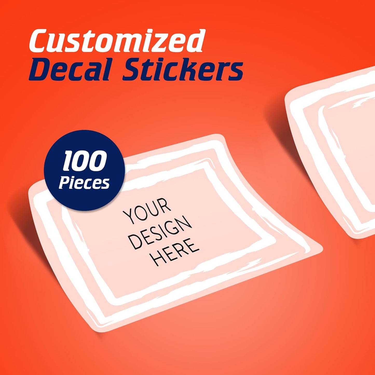 100 Custom Vinyl Stickers - Upload Your own Image, Text, Design, Logo - Personalized Logo Labels for Handmade, Packaging, Bottle, Jars, Candle, Brand Stickers (Peach, 5x3)