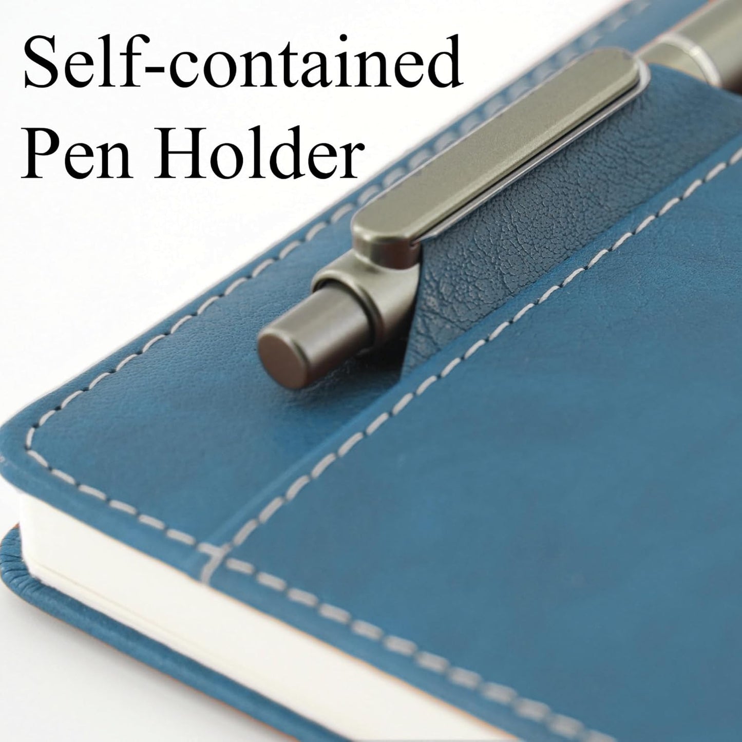 SLFreMint Premium Hardcover Notebook with Pen and Pen Holder Clip, Card Pockets, 240 Pages, College Ruled, 80GSM, Leather Note Book for Work, Study, Diary and Other Scenarios, Suitable Journal for Both Men and Women