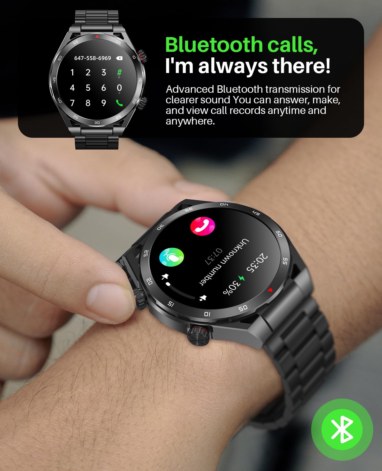 Earlysincere Smart Watches For Men With Blood Pressure, 1.39 Hd Fitness Watch, Smartwatches With Heart Rate Blood Oxygen Sleep M
