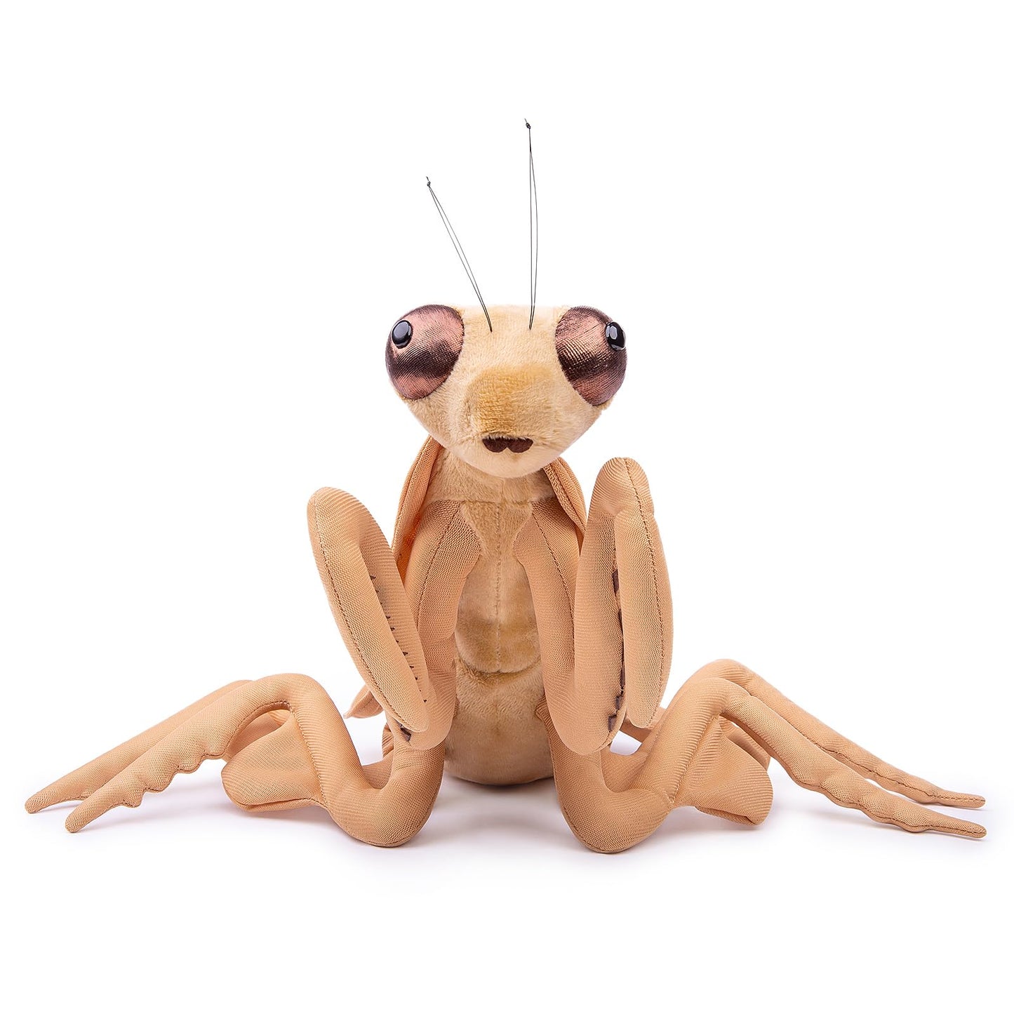 ZHONGXIN MADE Large Brown Mantis Plush Toy - Realistic Brown Praying Mantis Stuffed Animals 15in, Lifelike Soft Big Wings Insect Toys Real Plushie Toy, Unique Plush Gift Collection for Kids