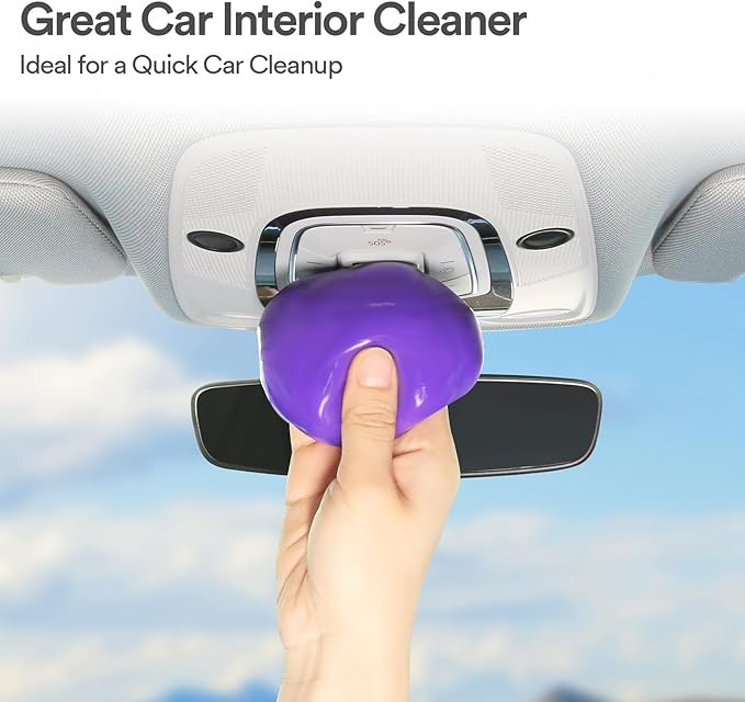 PULIDIKI Car Cleaning Gel Putty Auto Detailing Tools Interior Slime Cleaner Dust Car Accessories Stocking Stuffers Gifts for Men Women Teens White Elephant Gifts for Adults Mom Dad Purple (2Pack)
