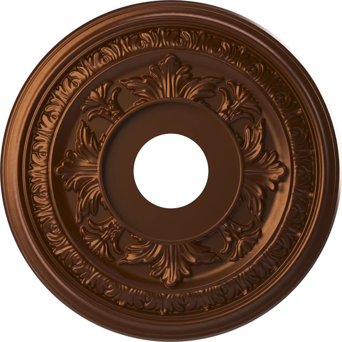 Ekena Millwork Cmp16Bacdc Baltimore Thermoformed Pvc Ceiling Medallion (Fits Canopies Up To 6 1/2), 16Od X 3 1/2Id X 1P, Metalli