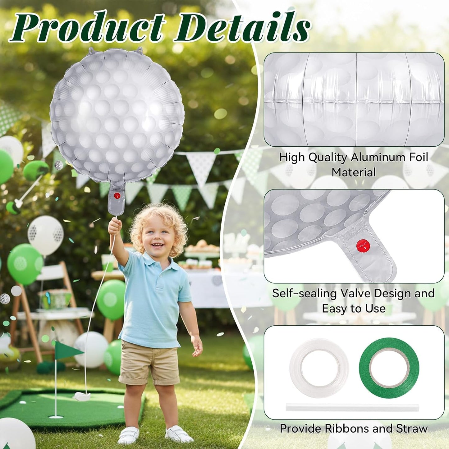 23 Pcs Let’s Partee Time Golf Party Decorations, Golf Balloons Banner Set, Sport Themed Party Supplies for Baby Shower, Retirement, Birthday Parties
