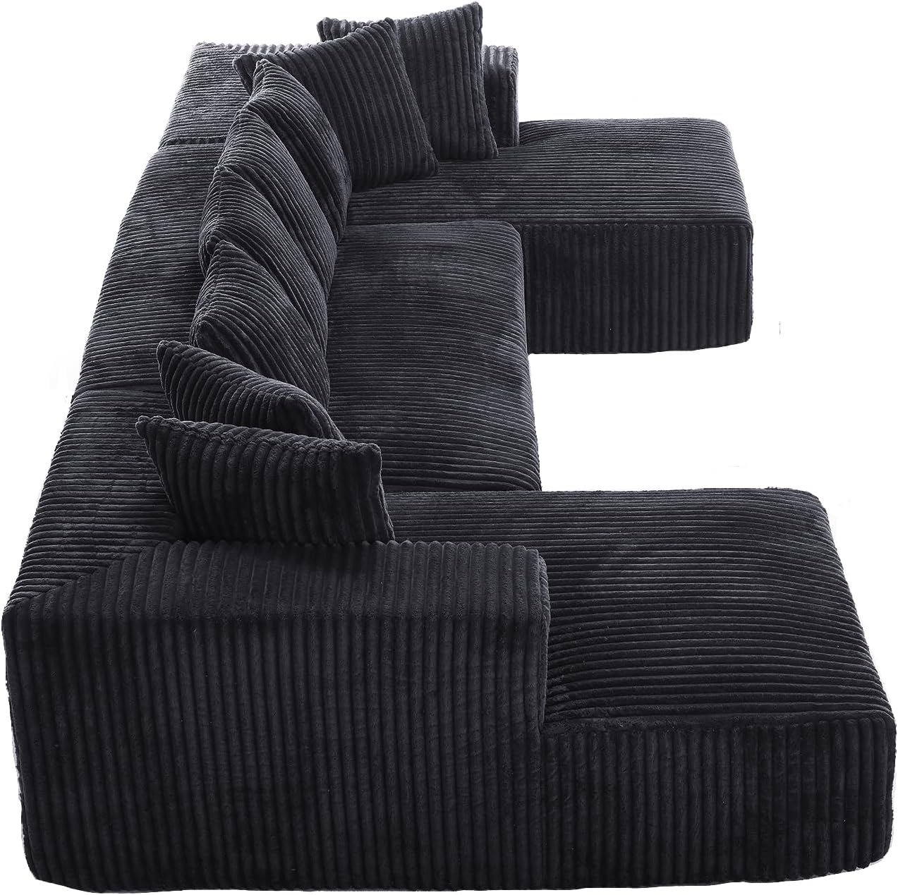 Eafurn Free Combination Cloud Boneless Modular Sectional Sofa with Chaise Lounge,Modern Minimalist Upholstered Couches, Oversized U Shaped Lounge Sofa Couch w/ 8 Pillows