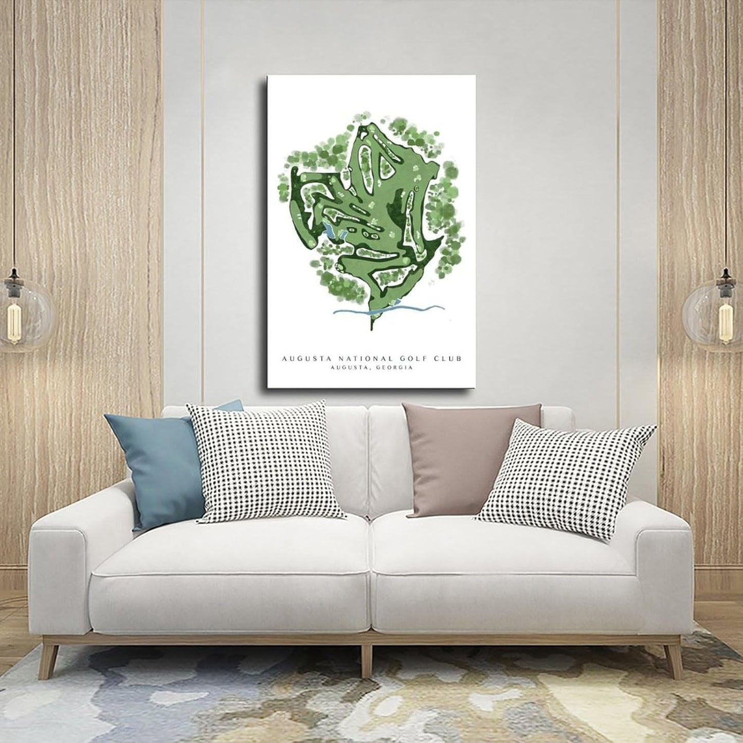 9W Golf Course Poster Green Scenery Decoration Wall Art for Office Living Room Frame-style 12x18inch(30x45cm)