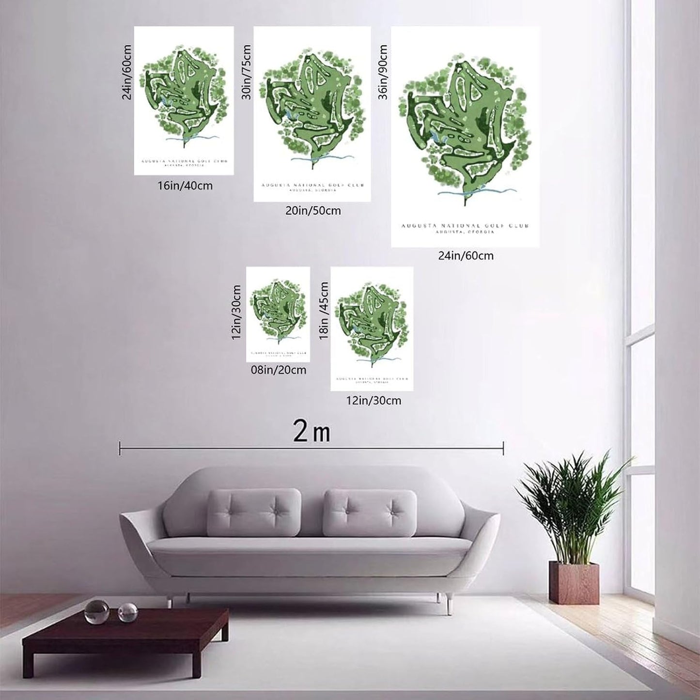9W Golf Course Poster Green Scenery Decoration Wall Art for Office Living Room Unframe-style 12x18inch(30x45cm)