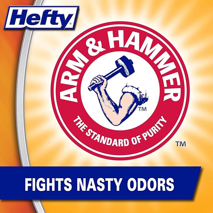 Hefty Small Garbage Bags, Flap Tie, Lavender & Sweet Vanilla Scent, 4 Gallon, 26 Count