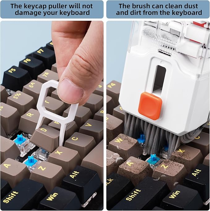 2 Pack Keyboard Cleaner Laptop Cleaning Kit, Computer Screen Cleaning Brush Tool x2, Multi-Function PC Electronic Cleaner Kit Spray x2 for iPad iPhone, Earbuds, Camera Monitor, All-in-one with Patent