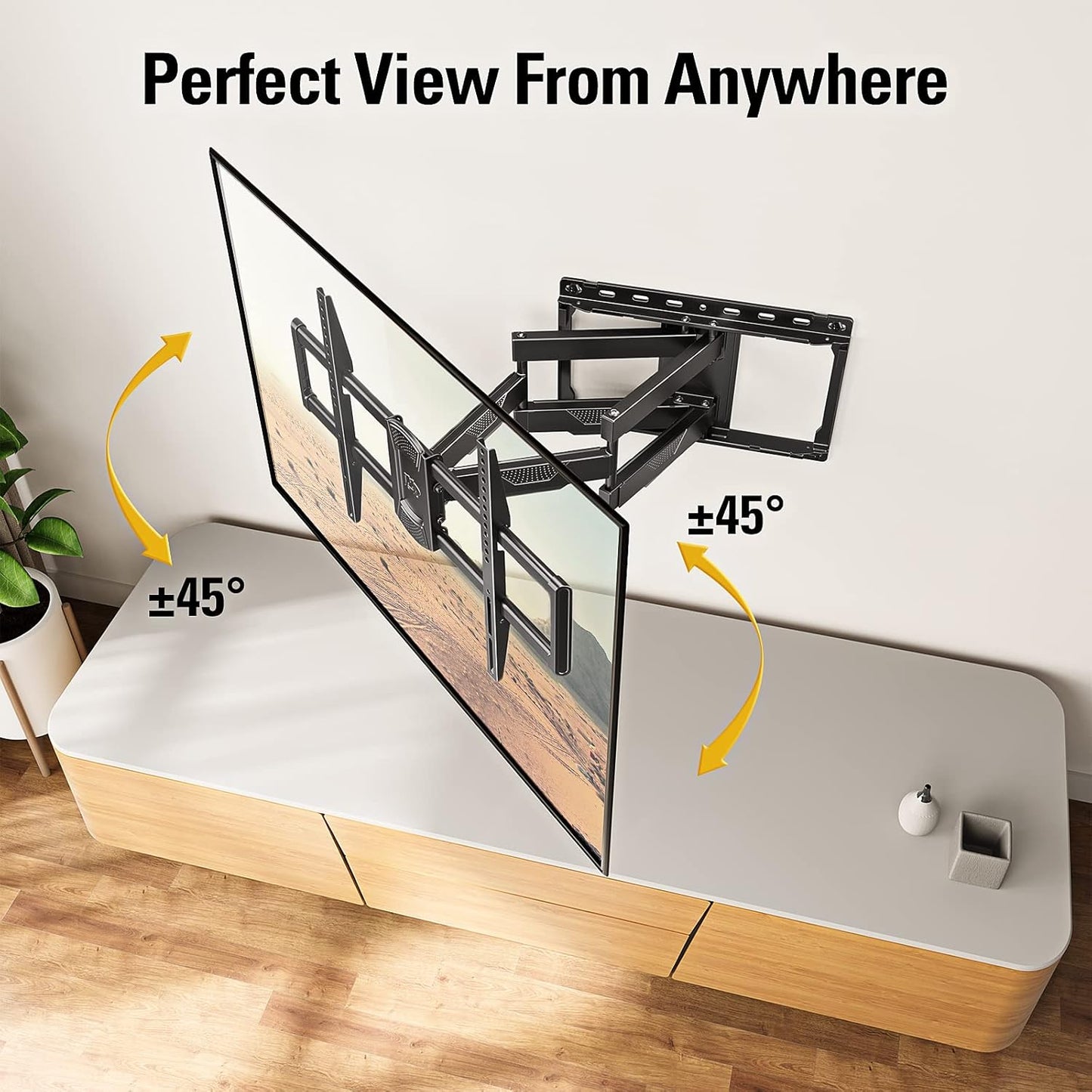 Mounting Dream UL Listed TV Wall Mount for Most 42-84 Inch TV, Full Motion TV Mount with Swivel and Tilt, Wall Bracket with Articulating Dual Arms, Fits 16inch Studs, Max VESA 600X400 mm, 100 lbs