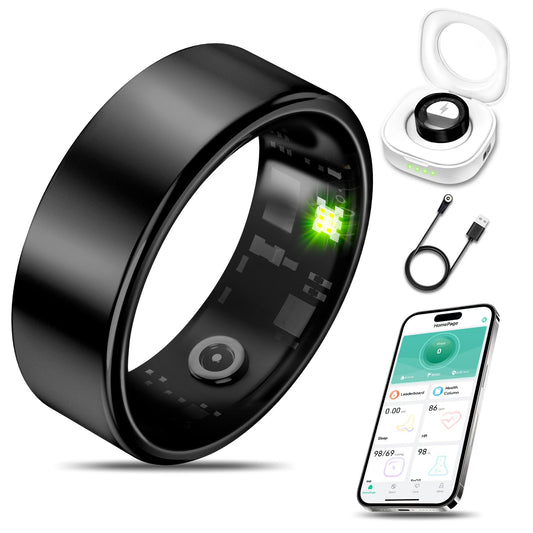 Smart Health Ring for Women Men Fitness Tracker with Heart Rate, Blood Oxygen, Blood Pressure, Sleep Monitoring, Step Counting,
