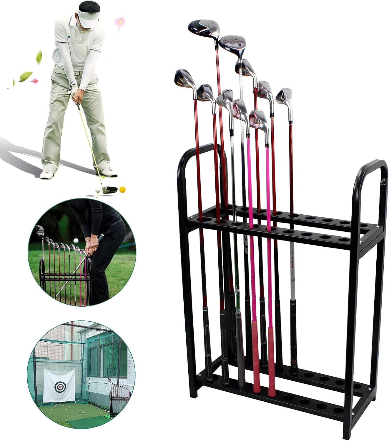 LOYALHEARTDY Golf 18-hole Cue Display Stand, Golf Club Organizers, Golf Club Rack Golf Clubs Shelf,Golf Club Accessories