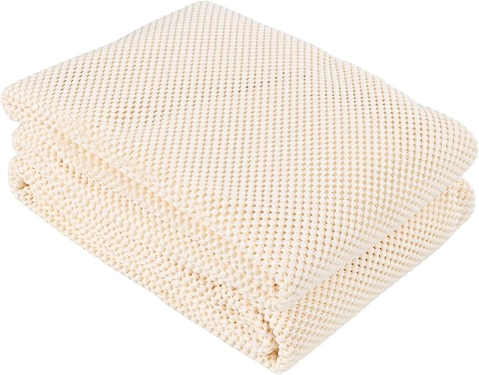 Superior Rio Reversible Rug Pad, Non-Slip, Non-Skid, Thick Mesh Design, Floor Protector, Padding, Furniture Gripper Mat, Slide Stopper, Foam Grip, Polymer Coated Polyester, 2' 6" x 8', Cream