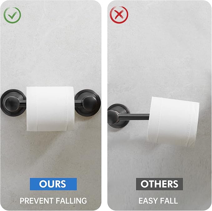 RUMOSE Toilet Paper Roll Holder Bathroom Flexible Pivoting Tissue Handle on Wall Mounted Oil Rubbed Bronze Rustproof Toilet Tissue Roll Holder,Stainless Steel