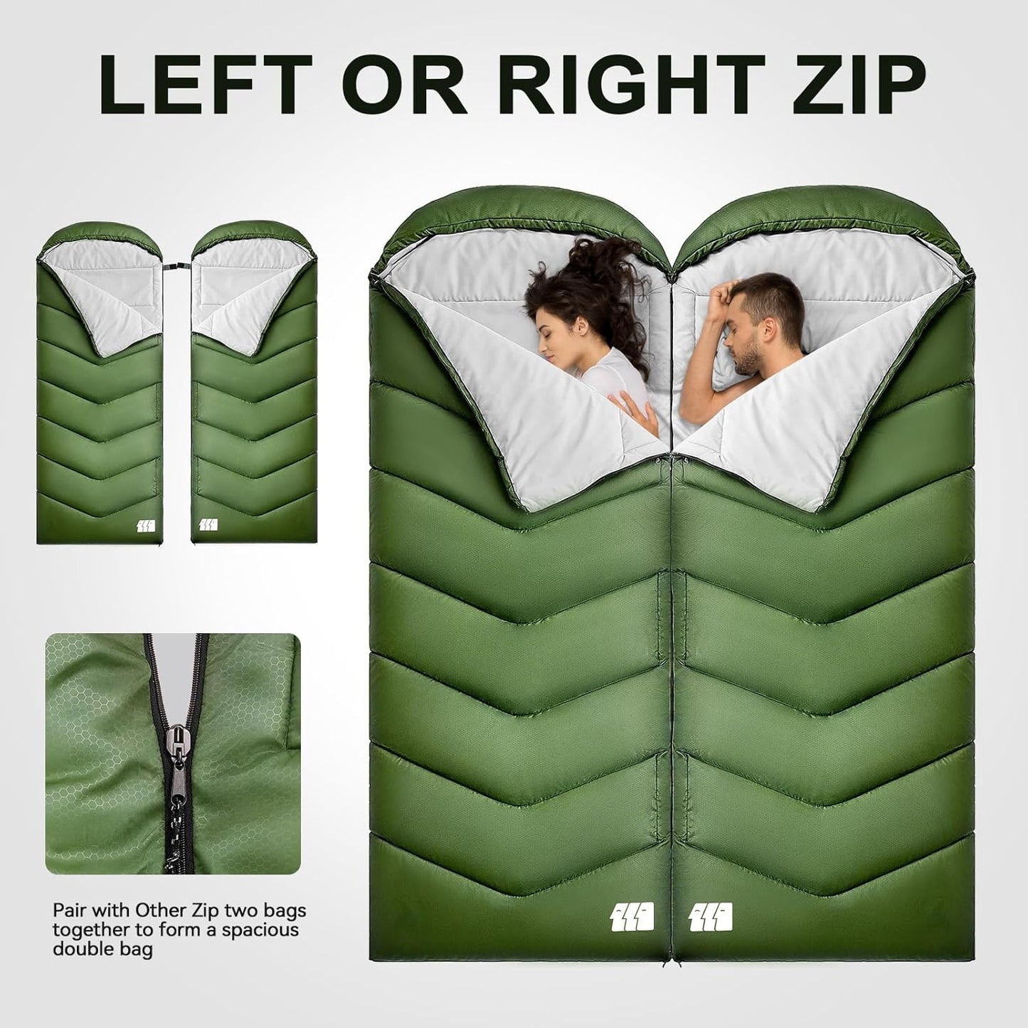 Sleeping Bags for Adults Cold Weather,Portable, Waterproof,Lightweight Camping Sleeping Bag for Tall Girls Boys with Compression Sack for Warm Camping, Hiking, Outdoor & Indoor