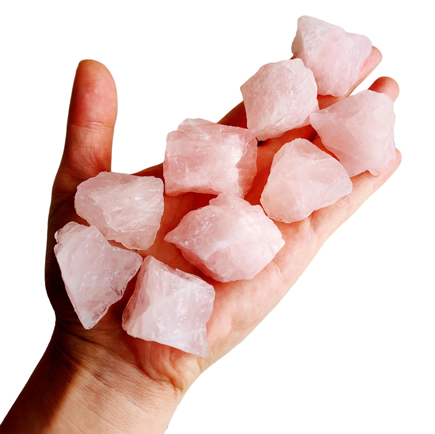 Luckeeper 1 lb Rough Crystals Bulk Raw Rose Quartz Healing Stones for Tumbling, Wire Wrapping, Wicca Reiki,Meditation and Home Decor