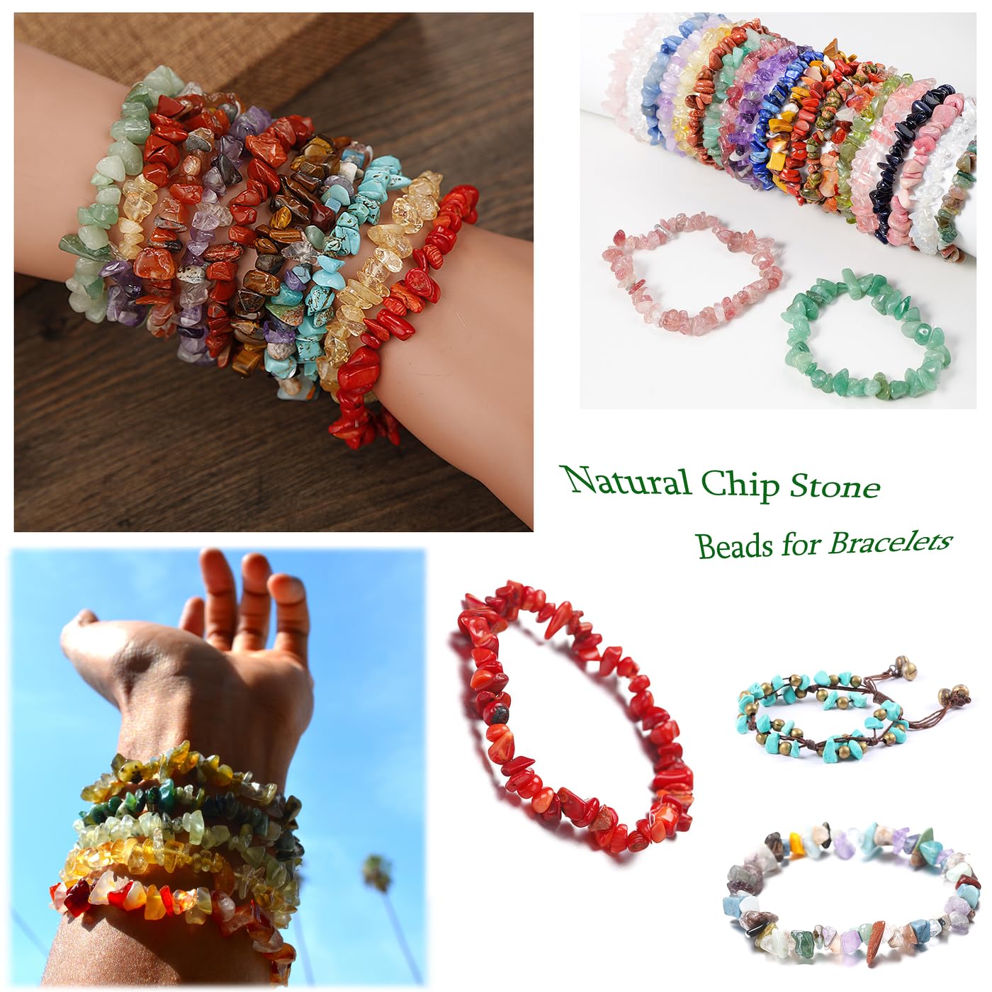 XIANNVXI Blue Aventurine, Beads Natural Chip Stone Beads 400Pcs Crystal Bead 5-8mm Irregular Healing Crystal Loose Rocks for DIY Jewelry Making