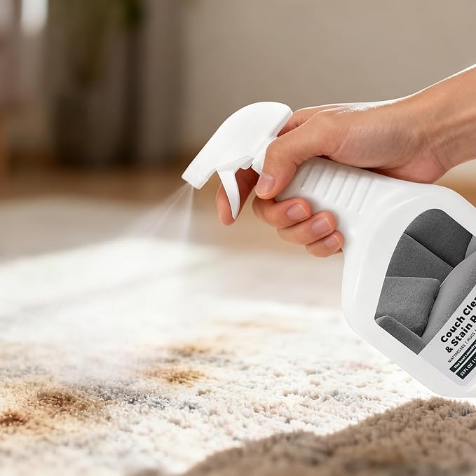 Couch Cleaner & Stain Remover Spray: Strength Multi-Surface Upholstery Cleaner - Pet-Safe Non-Toxic Quick-Drying for Fabric Sofas Carpet Furniture Couches & Car Interiors
