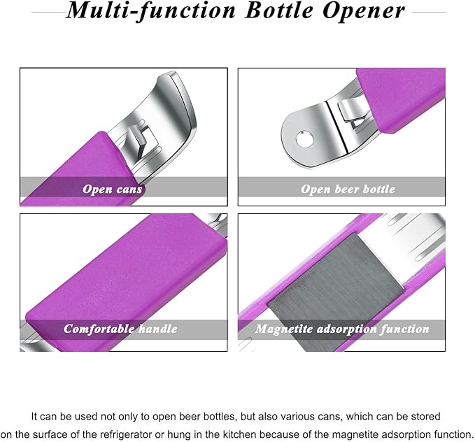 3 Pieces Magnetic Bottle Openers Can Opener Classic Beer Opener Stainless Steel Small Bottle Opener Can Tapper with Magnet for Camping and Traveling HANCELANT