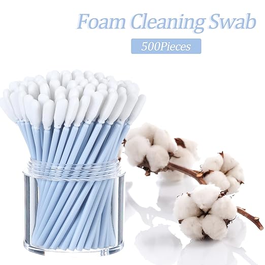 Chinco 200 Pieces Foam Swab Sponge Swab Foam Tips Sponge Stick for Inkjet Printer Print Head Camera Optical Lens Optical Equipment(Light Blue,3.66 Inch)
