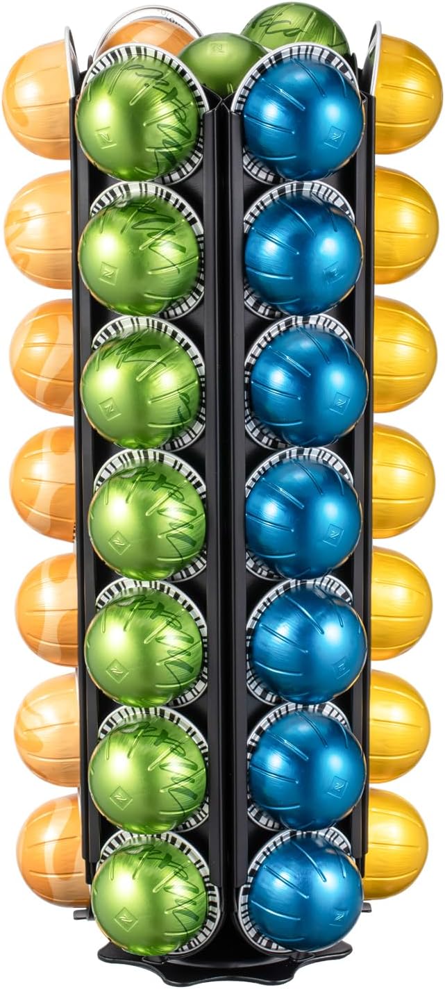 Rice rat vertuo Pods Holder Capsules with Central Extra Pod Storage (Carousel-42+ Pods)