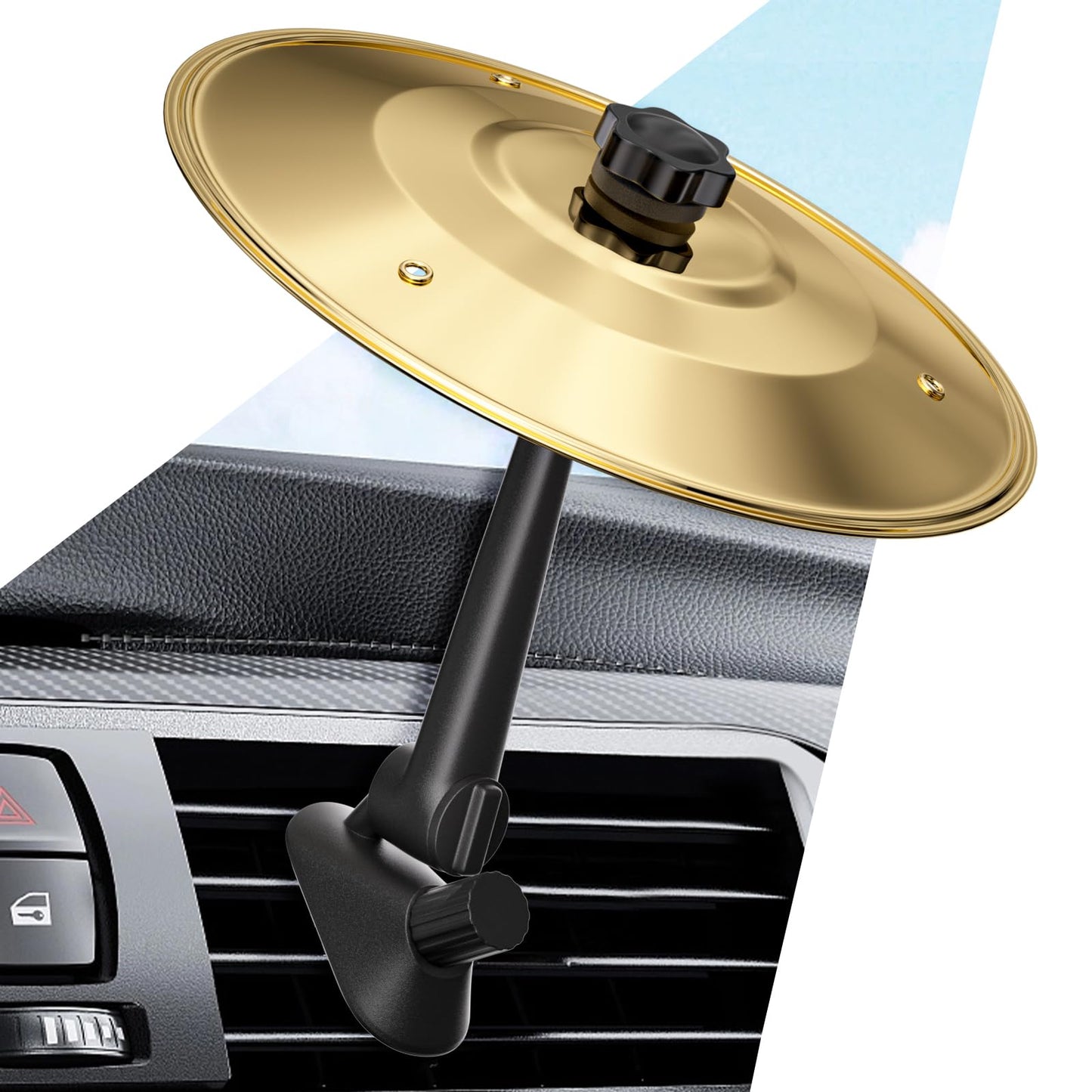Car Cymbal Air Vent, Mini Drum Cymbal for Car Vent Decoration, Funny Car Symbol Drum Air Vent Ornament, Small Crash Cymbal Acces