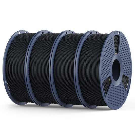 Matte PLA Filament 1.75mm, 4kg(8.8lbs) SUNLU 3D Printer Filament, Matte Surface Texture, No Clogging, Less Brittle, Black 4 Pack