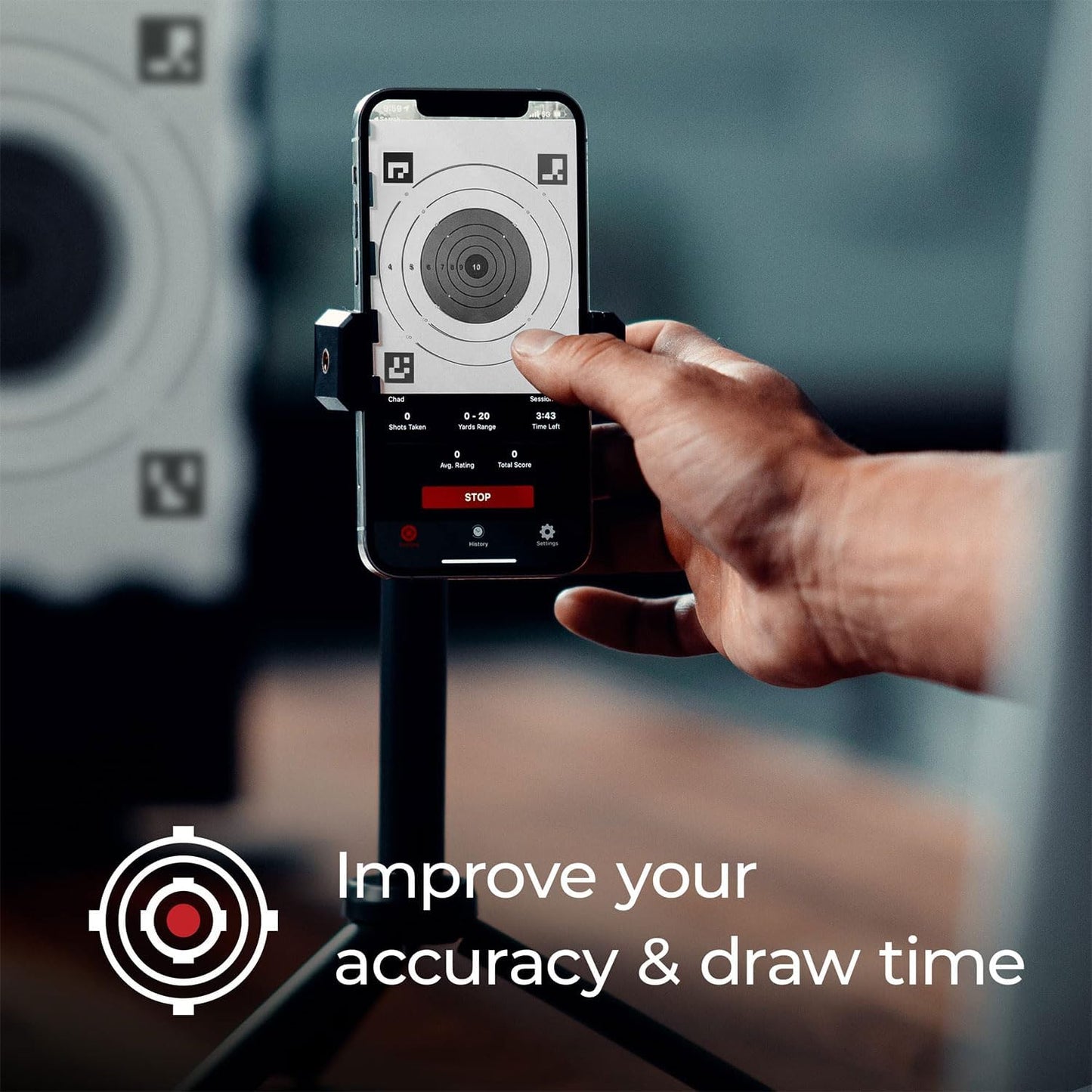 Strikeman 10mm Dry-Fire Laser Training System - Great for Target Shooting Practice with Pistols - Kit Includes Access to Updated App (No Subscription Needed), Cartridge, Target & Phone Holder