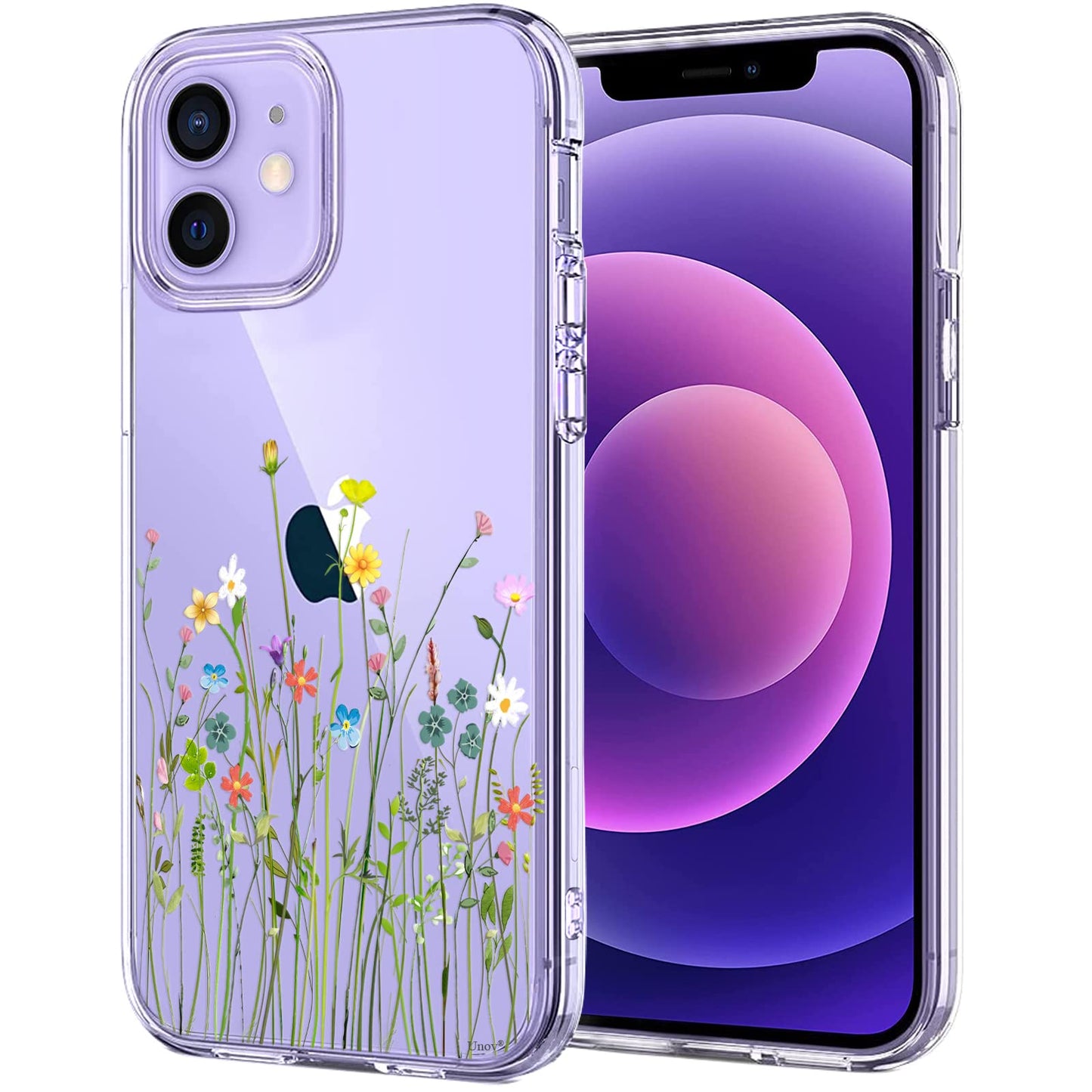 Unov Case Compatible With Iphone 12 Iphone 12 Pro Case Clear With Design Slim Protective Soft Tpu Bumper Embossed Pattern 6.1 In