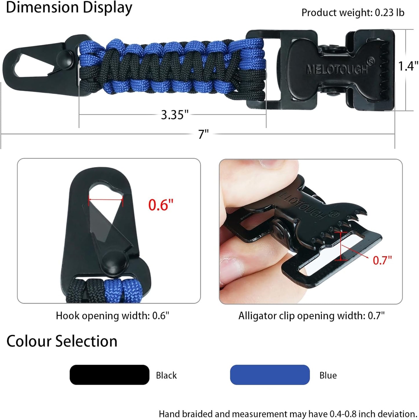 MELOTOUGH Glove Clips Tactical Glove Clip Paracord Work Glove Clip Holder with 2 Alligator Clips for Tactical Backpack,Tool Belt,Outdoor Accessory