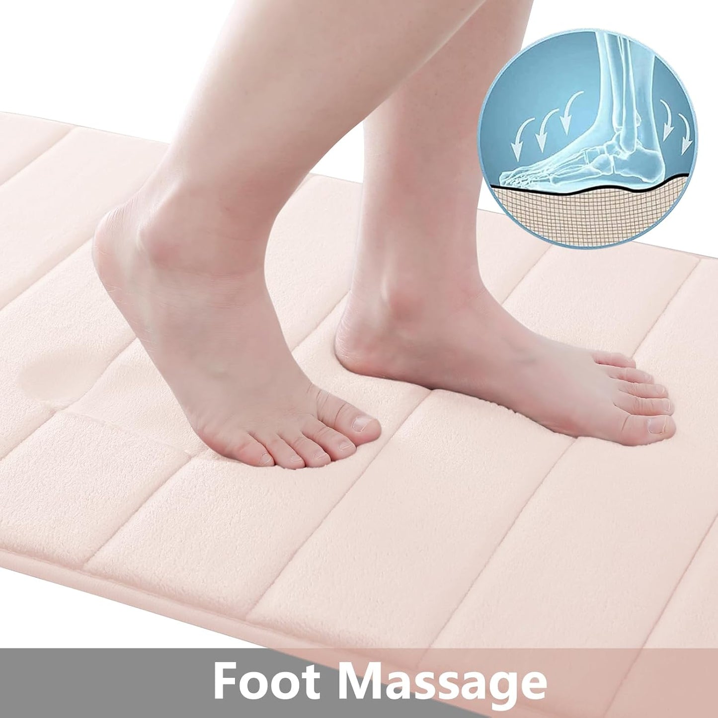 Buganda Memory Foam Bath Mat, 59" x 20", Ultra Soft and Non-Slip Bathroom Rugs, Water Absorbent and Machine Washable Bath Rug Runner for Bathroom, Shower, and Tub, Pink