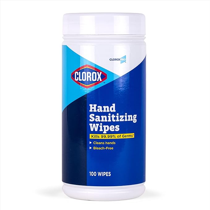 CLOROX Pro Hand Wipes in Resealable Canister - Alcohol Free Travel Wipes for Hands with BZK, 100 Count