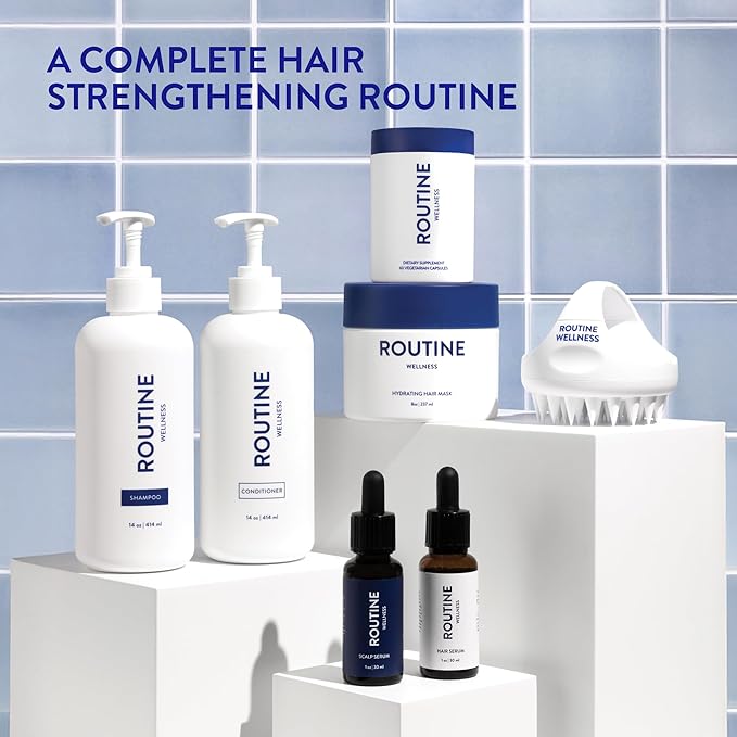 Routine Wellness Anti-Thinning Volumizing Shampoo and Conditioner Set for Thinning Hair & Hair Loss - Grow Your Confidence with Biotin & DHT Blockers - Lilac & Winter Rose Set