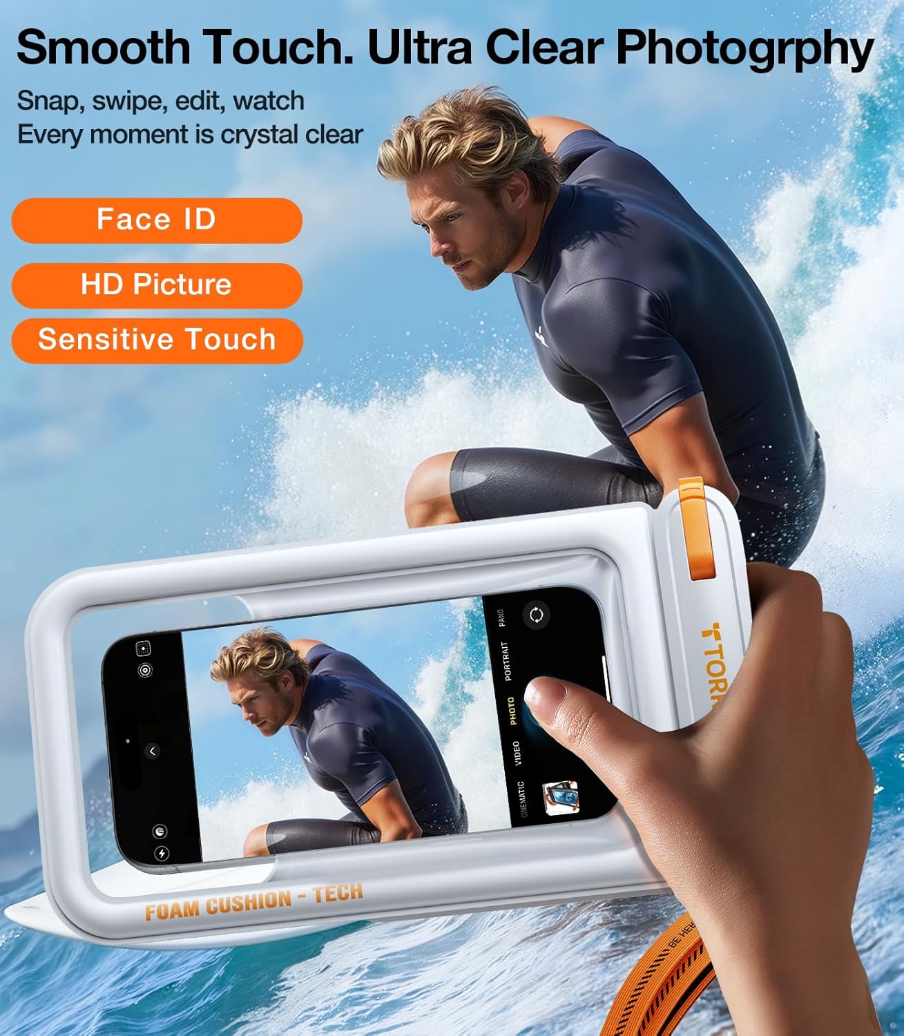 TORRAS IP68 Waterproof Phone Pouch Double Space, Floating Waterproof Phone Case with Lanyard for iPhone 16 Pro Max 15 14 13 S25 S24, Phone Dry Bag Vacation Cruise Ship Travel Essentials 7.0'', White