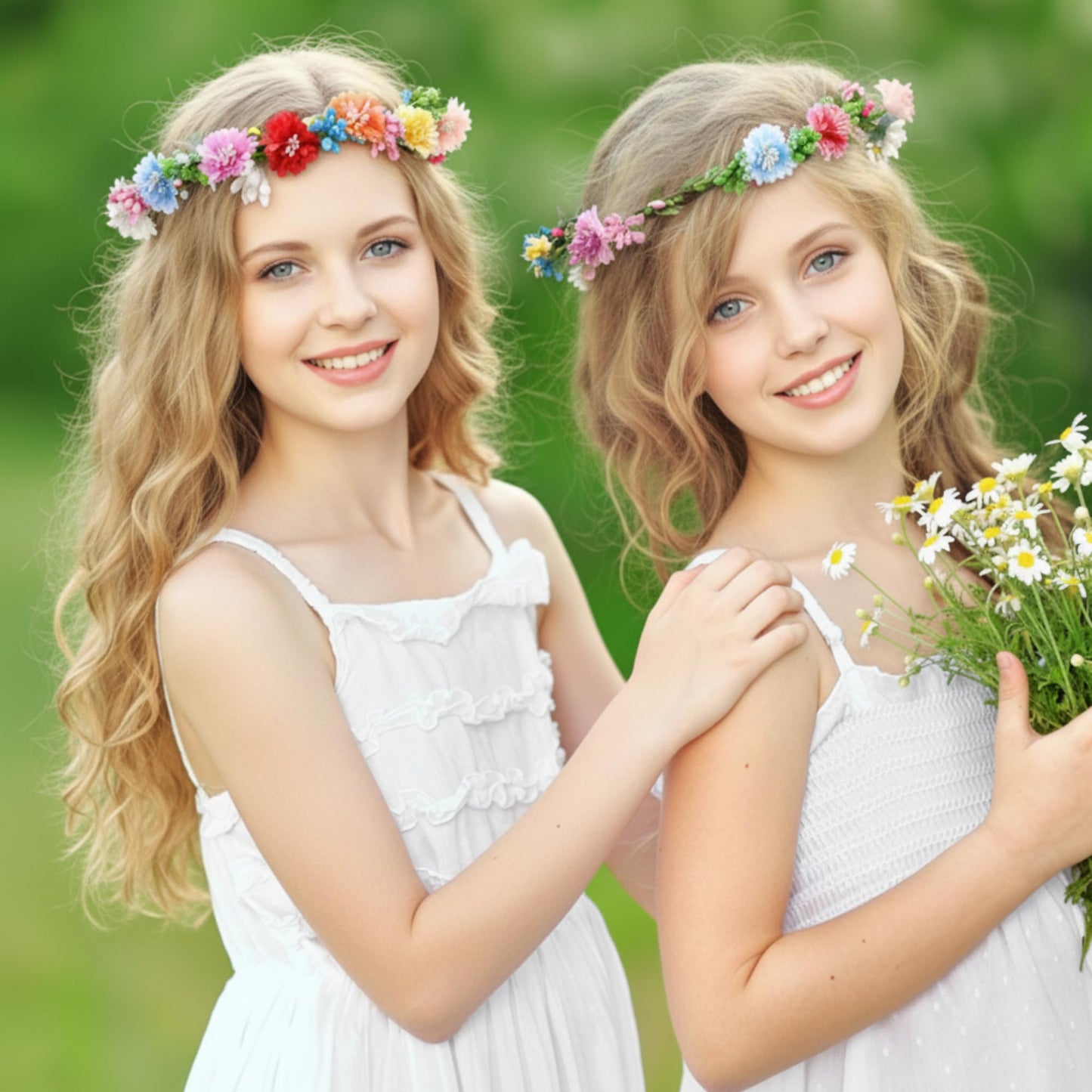 Zeyune 20 Sets Spring Tea Party Favor Flower Crowns Making Kit, Make Your Own Flower Crown Wreath Garland Headbands Craft Kit Handmade DIY Fairy Floral Hair Accessories Gift for Women