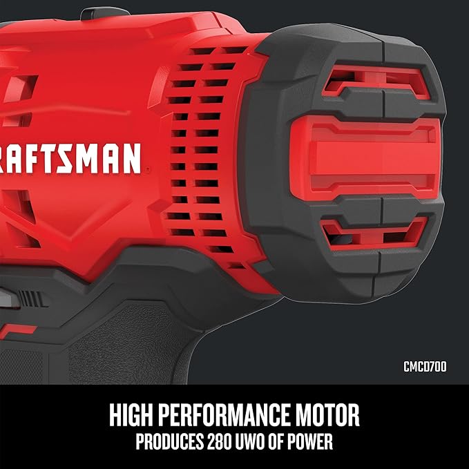 CRAFTSMAN V20 MAX Cordless Drill Driver and Impact Driver Set, Power Tool Set with 2 Batteries and Charger, LED Work Light, 2 Bits, Bag (CMCK200C2)