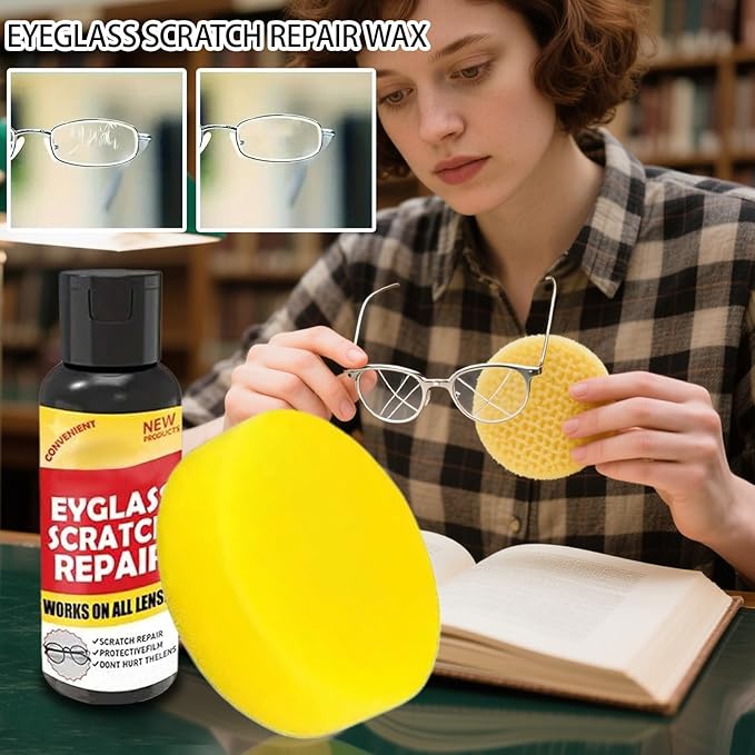 Eyeglass Scratch Remover for Lenses, 100g Protective Coating Eyewear Cleaner Repair Lens Glass Grinding Scratch Cleaner Sunglasses Screen and Camera Cleaning Kit