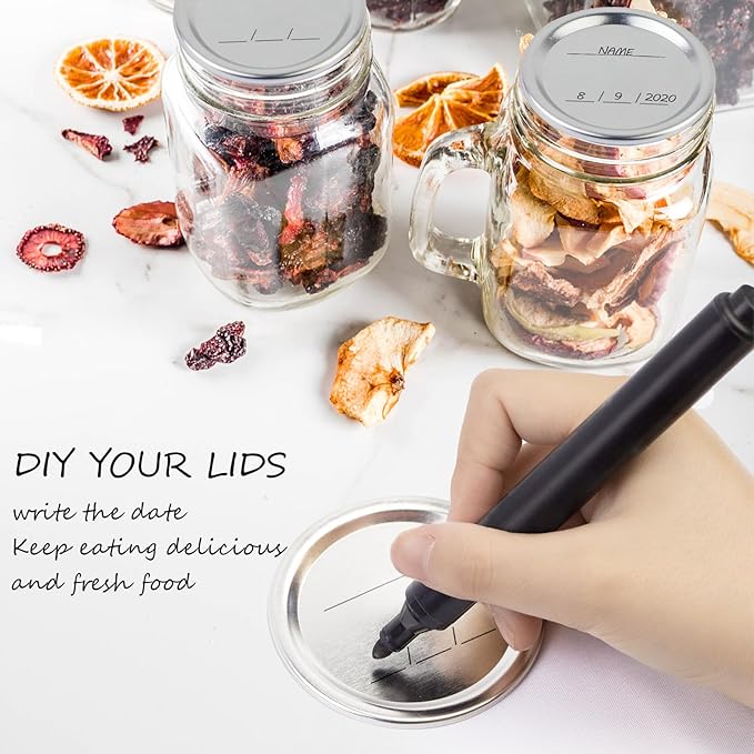 200 PCS Canning Lids Regular Mouth,2.76in Regular Mouth Mason Jar Lids,Ball Jar with Lids with Leak proof Airtight Seal Rust Proof Split,Regular Mason Jars Food Grade,Canning Food DIY