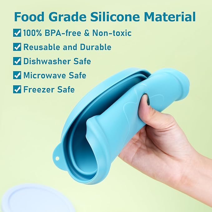 4 Cup Round Silicone Replacement Lids for Pyrex 7201-PC Glass Bowls, 4 Pack Storage Cover, Microwave & Dishwasher & Freezer Safe (Container not Included)