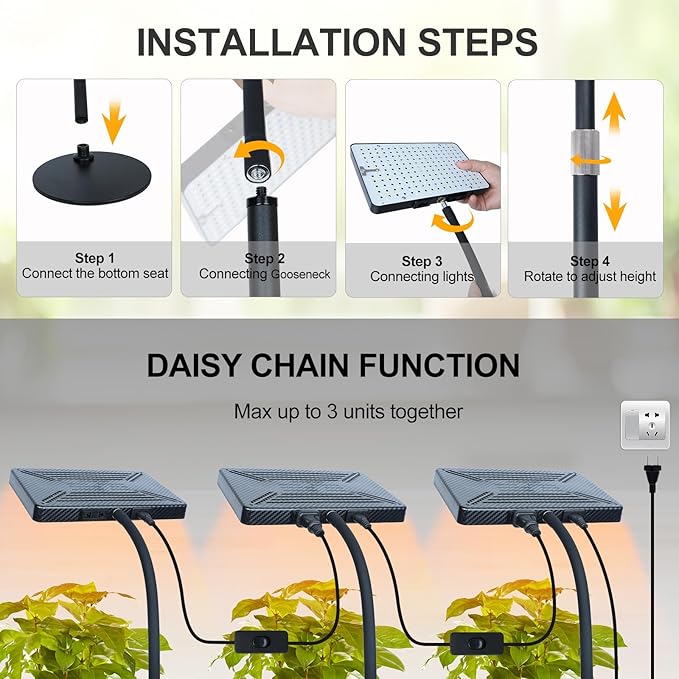 2026 Table Top Grow Light for Seedlings, Bonsai, Vegetable, Bright Natural Sunlight Full Spectrum, 4/8/12/16/20H Timer, 25 Watt Power, NO Need Adapter, 16"-24" Height Adjustable