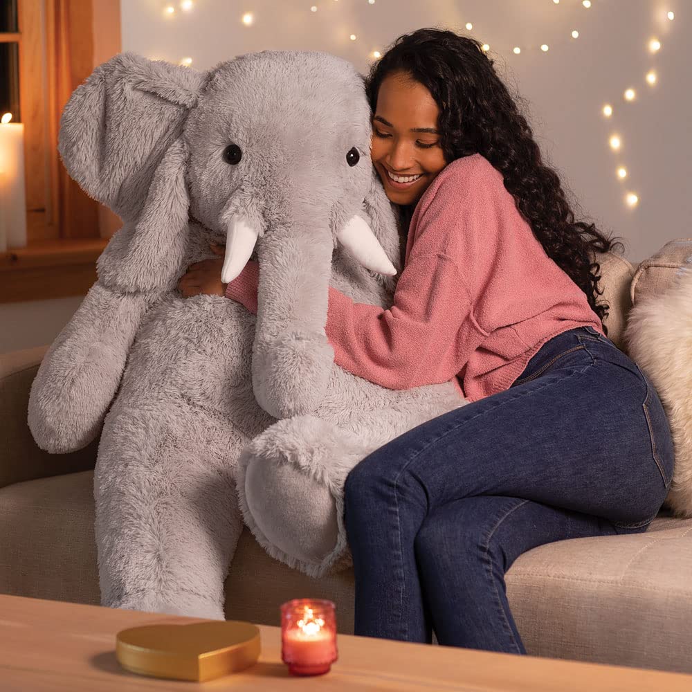 Vermont Teddy Bear Giant Elephant Stuffed Animal | 4 Foot Elephant Plush Toy and Emotional Support Plush for Kids and Adults | Crafted in the USA