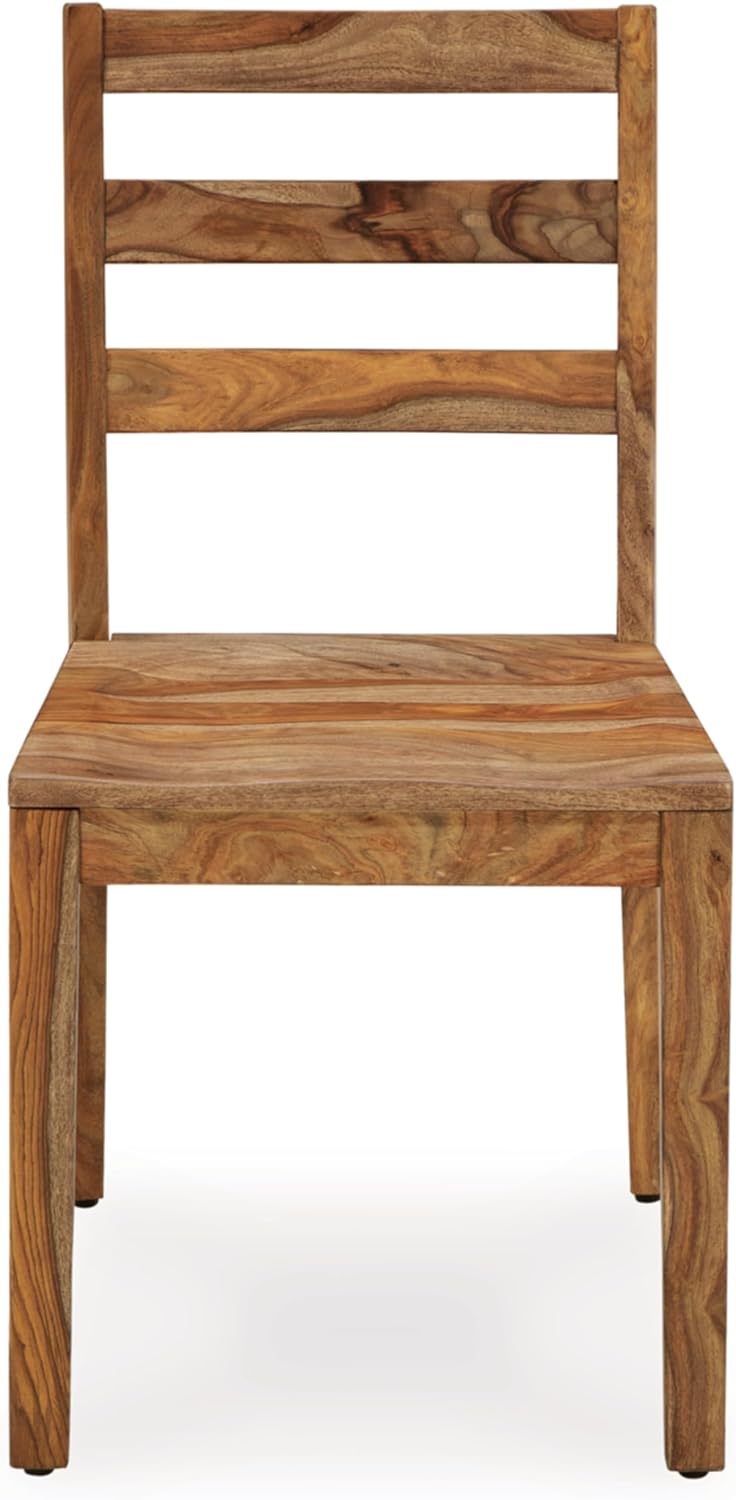 Signature Design by Ashley Dressonni Farmhouse Solid Wood Armless Dining Chair, Set of 2, Light Brown