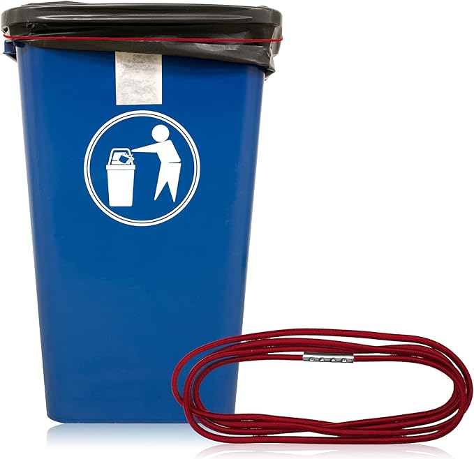 Riakrum 12 Colorful Elastic Trash Can Rubber Bands for 13-30 Gallon Garbage Cans, 3. 28 ft, Large Rubber Bands for Home Kitchen Office School Indoor and Outdoor Party