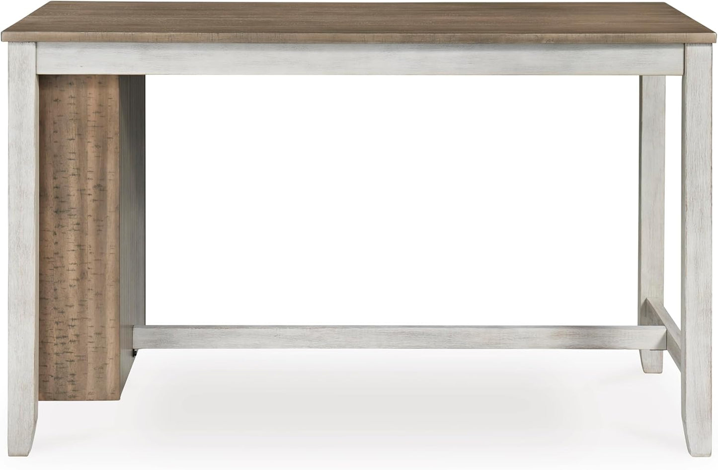 Signature Design by Ashley Skempton Farmhouse 36" Counter Height Dining Table with Storage & Wine Rack, Whitewash