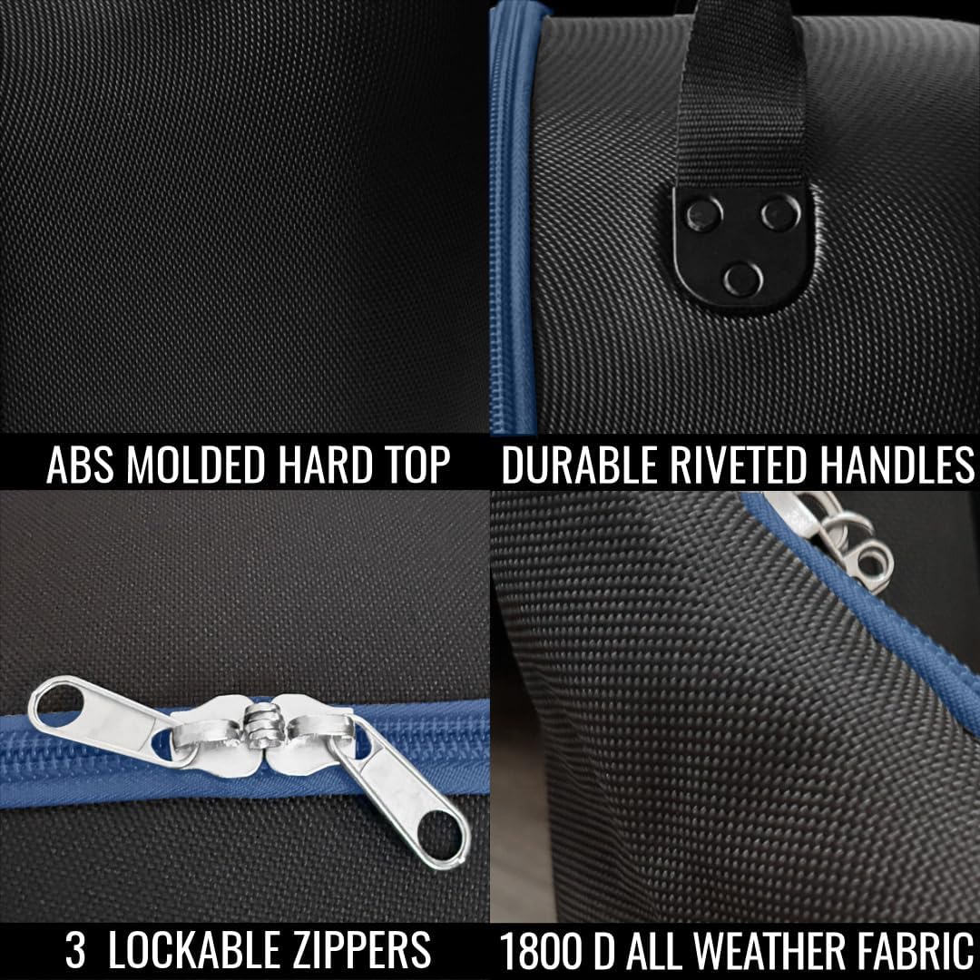 CaddyDaddy Enforcer Golf Travel Bag Crush Resistant Hard Top Protection, 1 Year Full Replacement Coverage, Durable Thick Nylon, Wheels & Lockable XL Zippers. Case for Transporting Clubs on Airlines