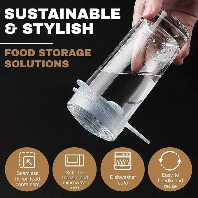 Reusable Silicone Stretch Lids18PCS Round Stretchy Food Covers, Airtight & Leakproof, Microwave & Dishwasher Safe